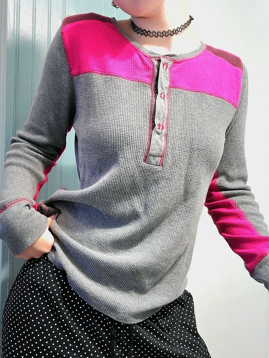 Eddie Bauer Tops - pink and grey top